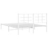 vidaXL Bed Frame White Powder-Coated Steel King Size Bed Frame