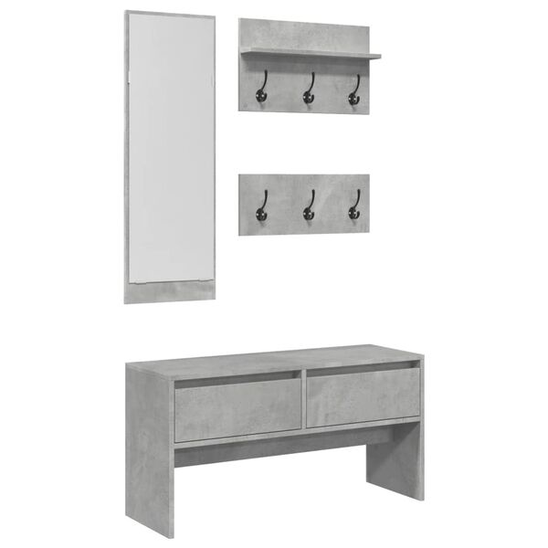 vidaXL Hallway Furniture Set Concrete Grey