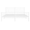 vidaXL Bed Frame White Steel Queen Metal Bed Frame Rectangular