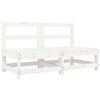 vidaXL Garden Lounge Set White Solid Pine Wood, Plywood Large