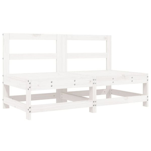 vidaXL Garden Lounge Set White Solid Pine Wood, Plywood Large