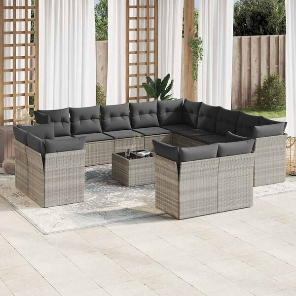 vidaXL Garden Sofa Set Light grey, Dark grey