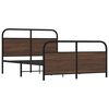 vidaXL Bed Frame Brown Oak Steel, Engineered Wood Full Bed Frame