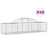 vidaXL Gabion Basket Set of 50 Silver Galvanized iron Large Durable