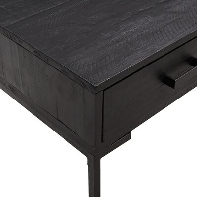 vidaXL Coffee Table Black 35.4"x19.7"x13.8" Solid Wood Pine