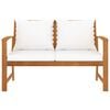 vidaXL Garden Bench Natural wood, Cream Solid Acacia wood, 100% polyester