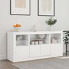 vidaXL Sideboard White Engineered wood, glass Medium Sideboard