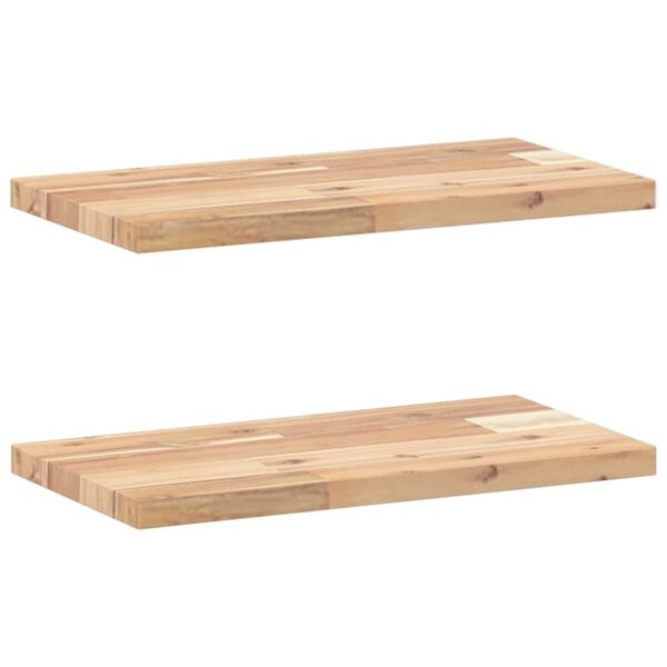 vidaXL Floating Shelves 2 pcs 15.7x7.9x0.8" Untreated Solid Wood Acacia
