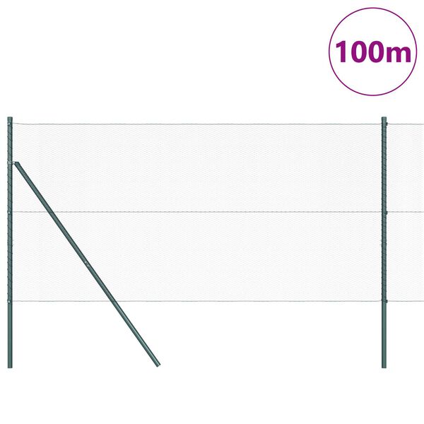 vidaXL Fence with Posts Gray 1.2 x 100 m PVC-coated steel