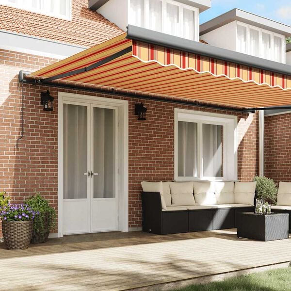 vidaXL Retractable Awning Yellow and White