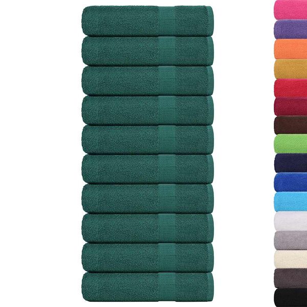 vidaXL Bath Towel Set of 10 Green 100% Cotton Large Durable