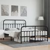 vidaXL Bed Frame Black Powder-coated steel Double Bed Bed Frame