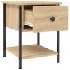 vidaXL Bedside Table Sonoma Oak Engineered Wood, Iron Compact