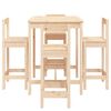 vidaXL Garden Bar Set Natural wood Solid pine wood Medium Footrest
