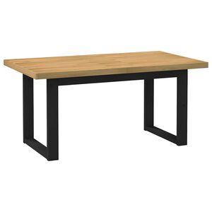 vidaXL Dining Table Natural and Black Solid Pine Wood Large Durable