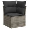 vidaXL Garden Sofa Set Gray PE Rattan 6 Piece Adjustable Feet