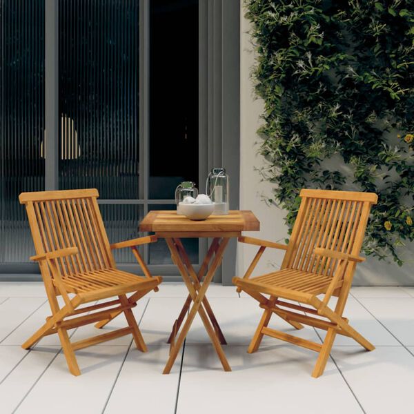 vidaXL Garden Dining Set Teak Smoothly sanded teak hardwood Medium