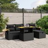 vidaXL Garden Sofa Set Black PE rattan Medium Modular Garden Sofa Set