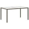 vidaXL Garden Table Grey Poly rattan, tempered glass, powder-coated steel
