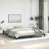 vidaXL Bed Frame Dark grey Polyester fabric, plywood, engineered wood