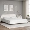 vidaXL Bed Frame "Dover" White 72"x83.9"Faux Leather