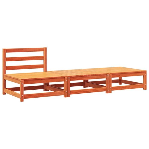 vidaXL Garden Sofa Wax brown Solid pine wood Medium Modular