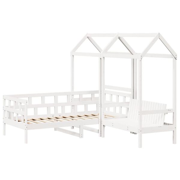vidaXL Day Bed Set White Solid pine wood, Plywood Twin