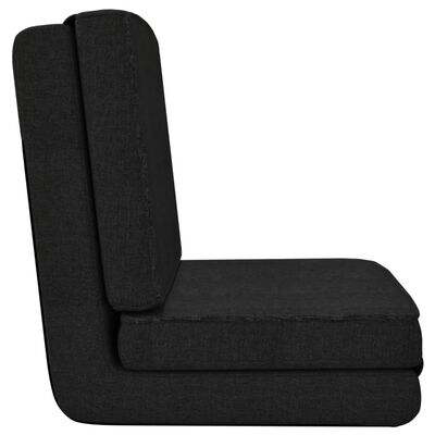vidaXL Folding Floor Chair Black Fabric