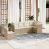 vidaXL Garden Sofa Set Beige PE rattan Large Modular Garden Sofa Set