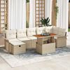 vidaXL Garden Sofa Set with Cushion 8 pcs Beige Poly rattan