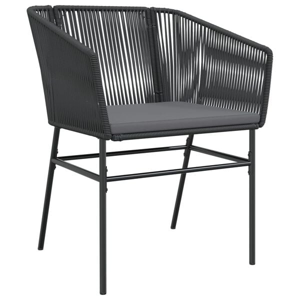 vidaXL Garden Chair Black PE rattan Standard UV-resistant materials