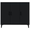 vidaXL Sideboard Black Engineered Wood Medium Sideboard Rectangular