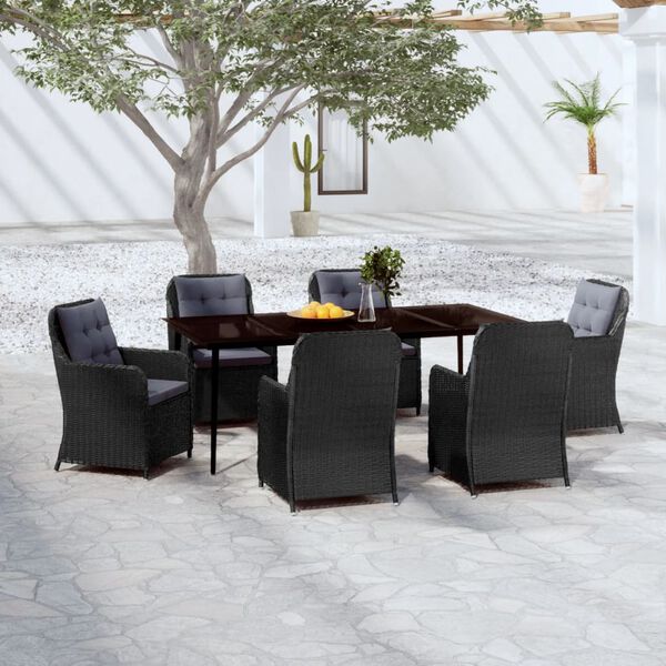 vidaXL Garden Dining Set Black