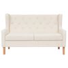 vidaXL Sofa Set Cream White Polyester Fabric, Wooden Frame