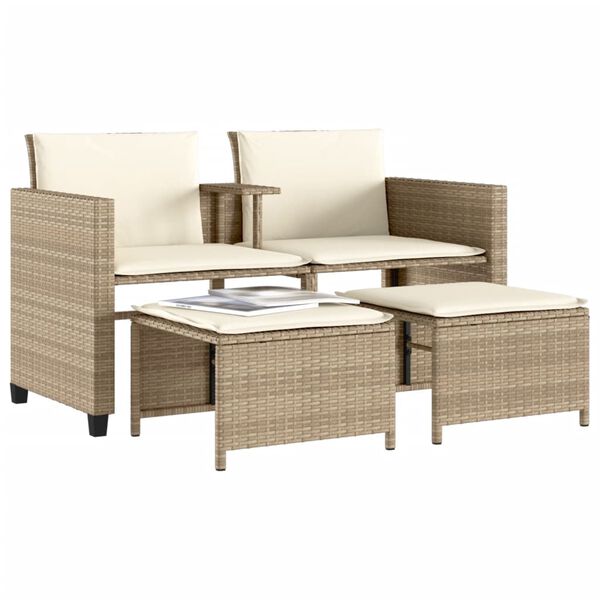 vidaXL Patio Sofa Beige