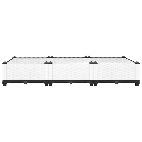 vidaXL Raised Bed White Polypropylene Large Sturdy Raised Bed
