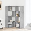 vidaXL Corner Bookcase Concrete Grey Engineered Wood 4-Tier, Medium