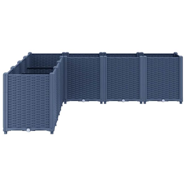 vidaXL Garden Planter Blue Grey Polypropylene Large Modular