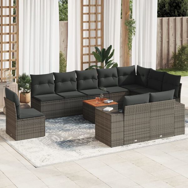 vidaXL Garden Sofa Set Grey