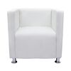 vidaXL Armchair White Faux leather, solid wood, plywood Compact