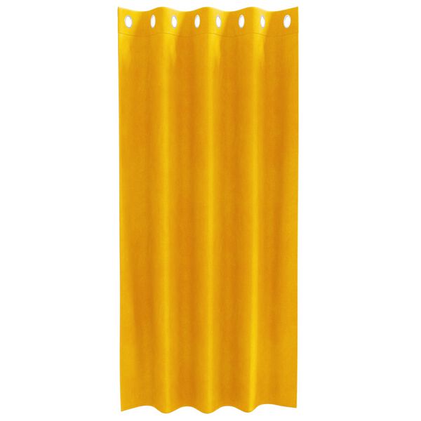 vidaXL Blackout Curtains 2 pcs Mustard Yellow 55.12 x 68.90 in Velvet