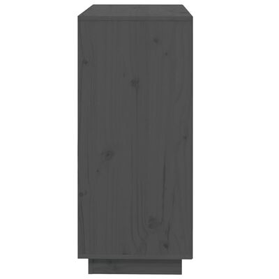 vidaXL Sideboard Gray 29.1"x13.8"x31.5" Solid Wood Pine