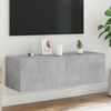 vidaXL TV Wall Cabinet Concrete Gray Engineered Wood Medium