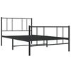vidaXL Bed Frame Black Powder-Coated Steel Twin Metal Bed Frame