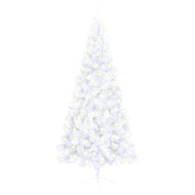 vidaXL Artificial Half Pre-lit Christmas Tree with Stand White 70.9" PVC