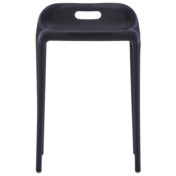vidaXL Stool Set of 4 Black Polypropylene Compact size Stackable