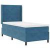 vidaXL LED Box Spring Bed with Mattress Blue 39.4" x 78.7" Velvet