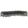 vidaXL Garden Lounge Set Grey PE rattan, powder-coated steel Large