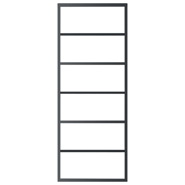 vidaXL Sliding Door with Hardware Set ESG Glass&Aluminium 29.9x80.7"(151014+145263)