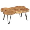 vidaXL Coffee Table Brown, Black Solid Acacia wood, Powder-coated iron